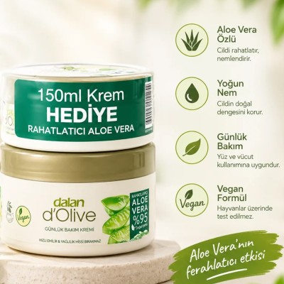 DALAN D'OLIVE BAKIM KREMİ 250ML+150ML ALOE VERA
